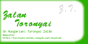 zalan toronyai business card
