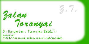 zalan toronyai business card